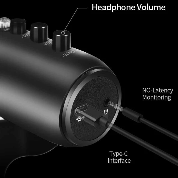 Profesyonel Stüdyo Mikrofon Kayıt Condenser Masaüstü Canlı Yayın Mikrofonu - 8