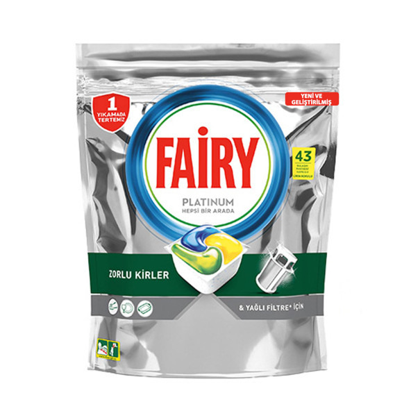 Fairy Platinum Limon Kokulu 43 Yıkama Bulaşık Makinesi Tableti - Kapsülü