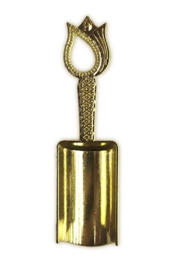 2 Adet Mini Ince Detaylı Kahve Ölçeği Baharat Ve Şeker Kaşığı Sarı - 2