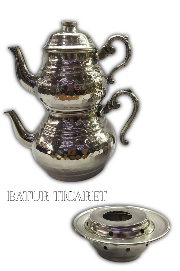 El Işi Dövme Bakır Çaydanlık Küçük Boy Osmanlı Ocağıyla - Resim 2