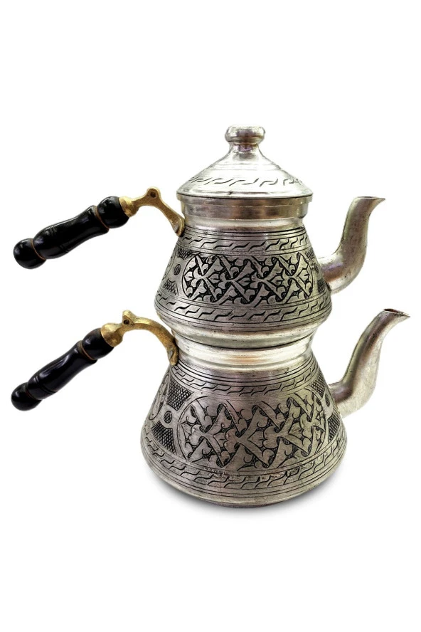 Özel Yapım Eskitme Model Ekstra Kalın Bakır Çaydanlık - Resim 5