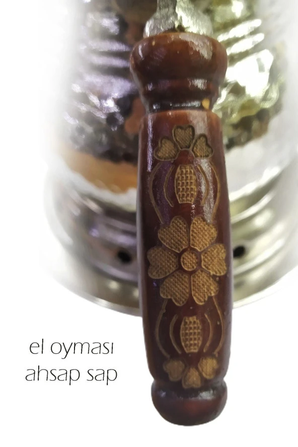 Büyük (aile) Boy El Dövmesi Bakır Çaydanlık Takımı - 3