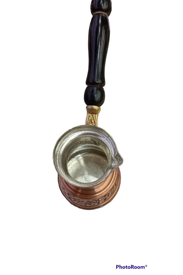 El Nakışı Bakır Indiksion Cezve - Resim 3