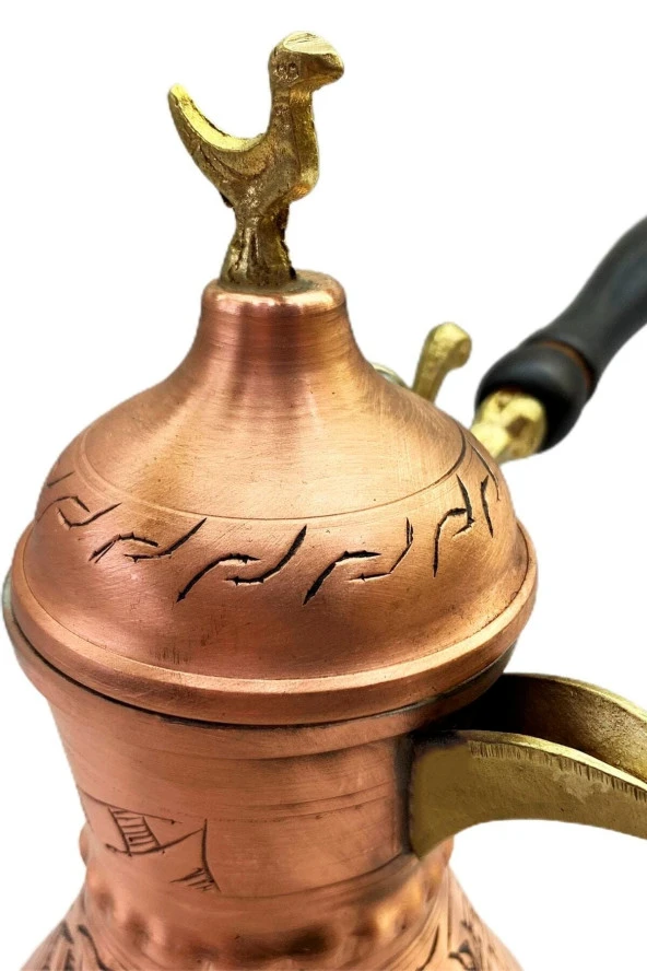 Özel Seri Kapaklı Bakır Cezve Kalın Mırra Cezvesi - Resim 3