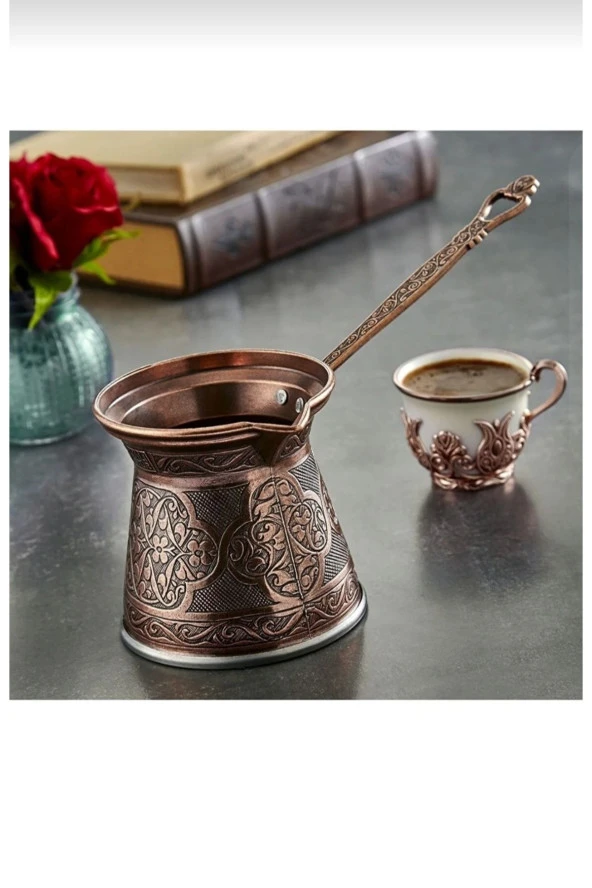 Işlemeli Döküm 4 Kişilik Cezve - Resim 2