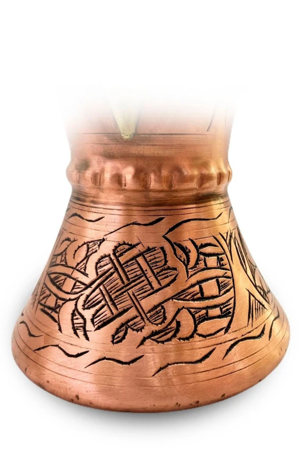 Özel Seri Kapaklı Bakır Cezve Kalın Mırra Cezvesi - Resim 2