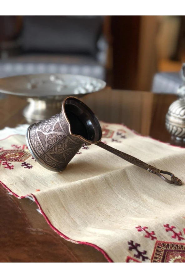 Bakır Tek Kişilik Desenli Cezve