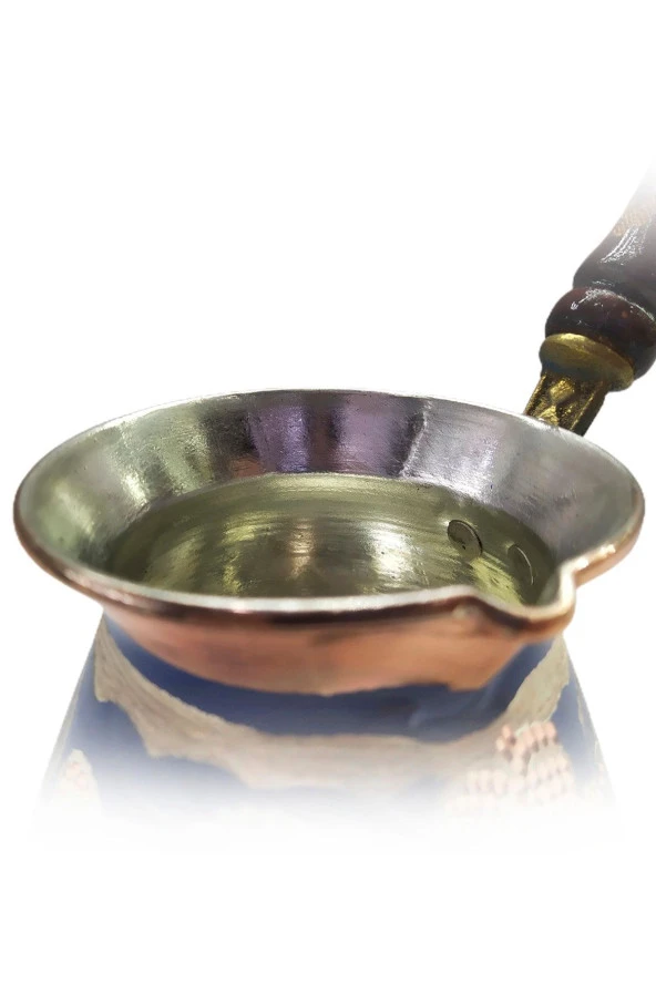 Özel Erzincan El Işlemeli Orta Boy Bakır Cezve Mavi - Resim 3