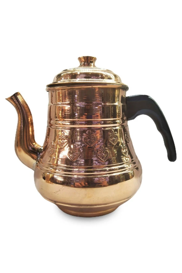 Işlemeli Bakır Demlik El Işi Büyük Boy - Resim 2