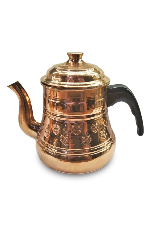 Işlemeli Bakır Demlik El Işi Büyük Boy - Resim 3