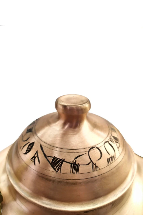 Özel Yapım Battal El Işlemesi Bakır Demlik Kalın Ağır - Resim 4