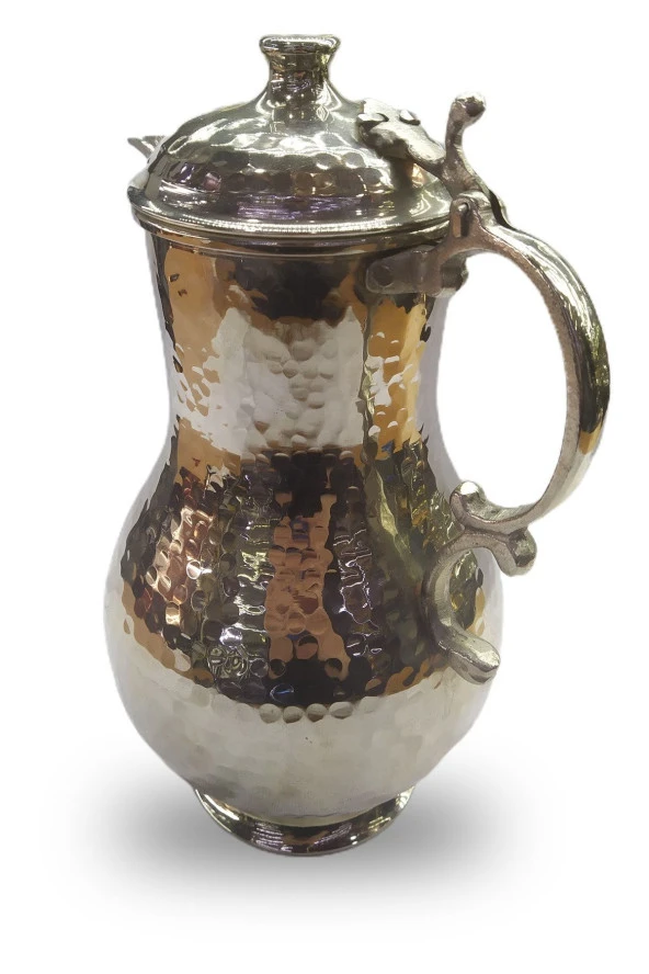 Dövme Bakır Sürahi Kapaklı El Işi - Resim 2