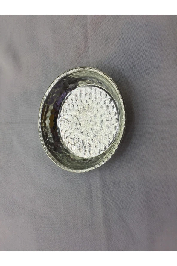 Mini Kahvaltı Çerezlik Bakır Servis Tabağı Beyaz