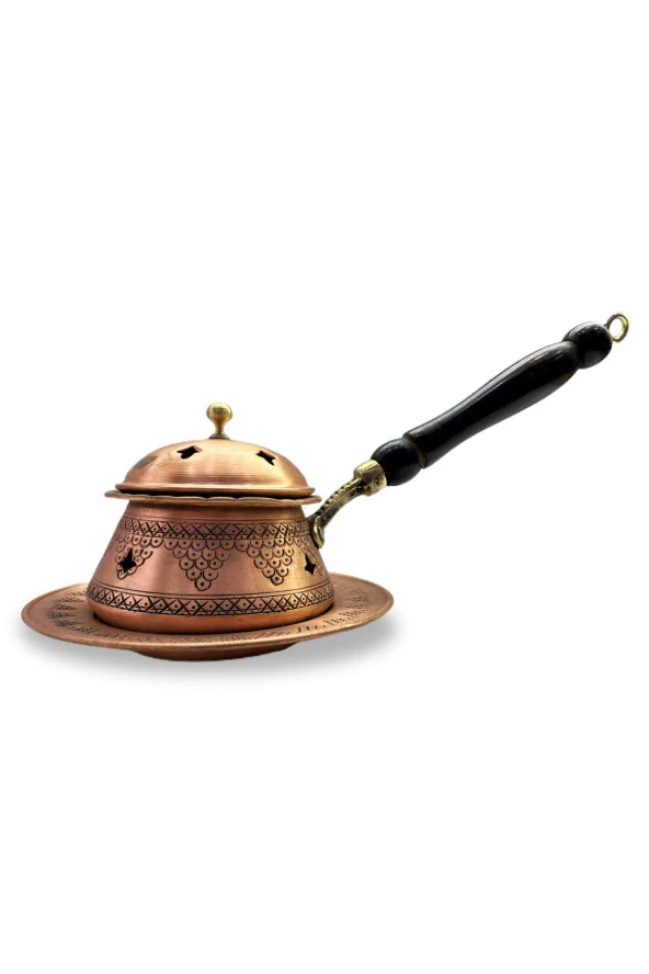 Tabaklı Geleneksel El Yapımı Bakır Buhurdanlık Tütsülük