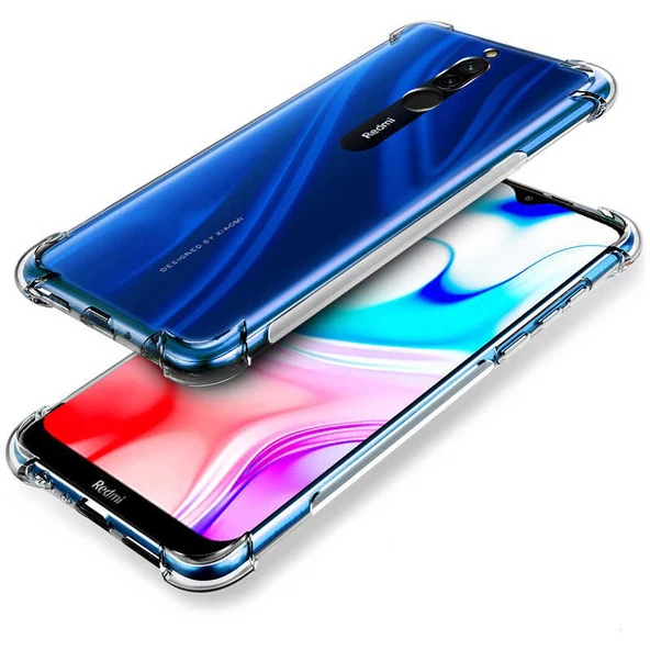 Xiaomi Redmi 8 Kılıf Şeffaf Nitro Anti Shock Kapak