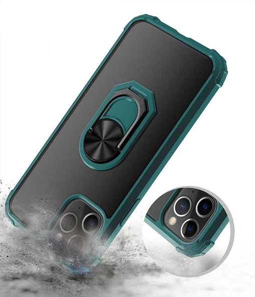 Apple iPhone 11 Pro Max Kılıf Şeffaf Sararmaz Yüzüklü Mola Kapak - 10