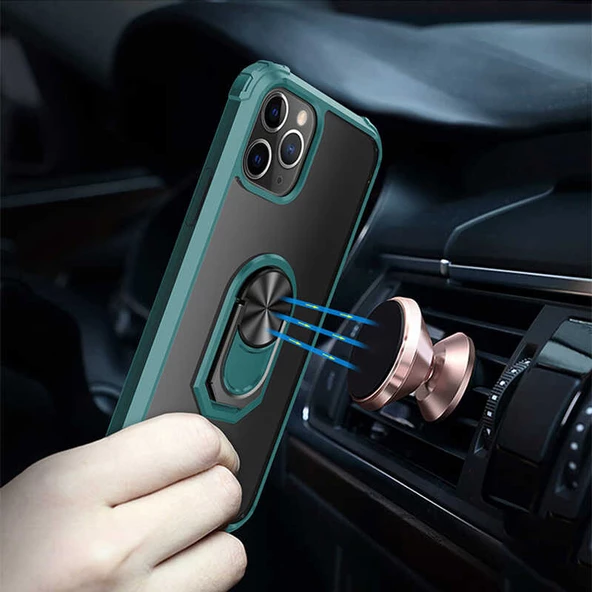 Apple iPhone 11 Pro Max Kılıf Şeffaf Sararmaz Yüzüklü Mola Kapak - 9