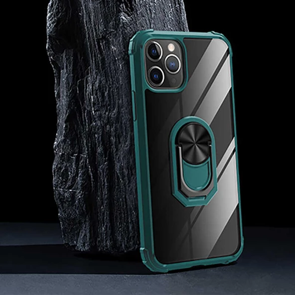 Apple iPhone 11 Pro Max Kılıf Şeffaf Sararmaz Yüzüklü Mola Kapak - 5