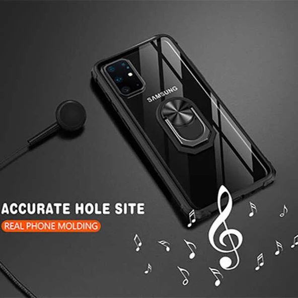 Samsung Galaxy S20 Plus Kılıf Şeffaf Sararmaz Yüzüklü Mola Kapak - 7