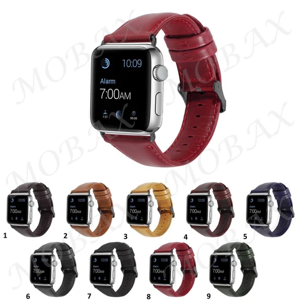 Apple Watch 10 42mm - 38/40/41mm Kordon Luxury Leather Deri Kordon