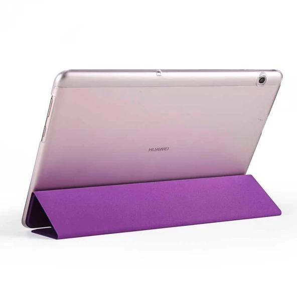 Huawei MediaPad T3 10 Kılıf PU Deri Smart Standlı Case - 4