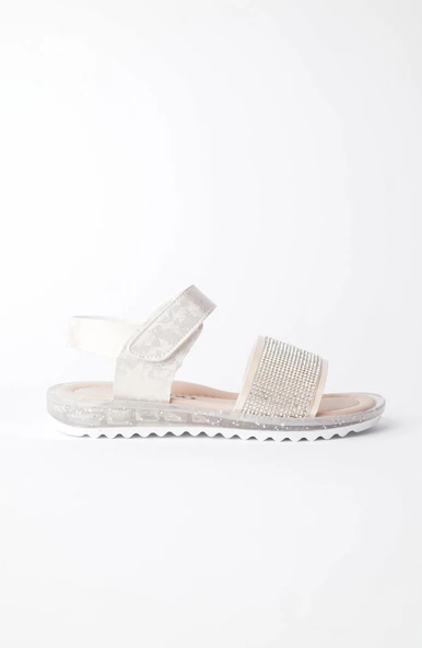 Muggo WİNNİE Garantili Günlük Ortopedik Hafif Taban Taşlı  ve Cırtlı Kız Çocuk Sandalet - 10