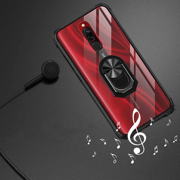 Xiaomi Redmi 8A Kılıf Şeffaf Sararmaz Yüzüklü Mola Kapak - 7