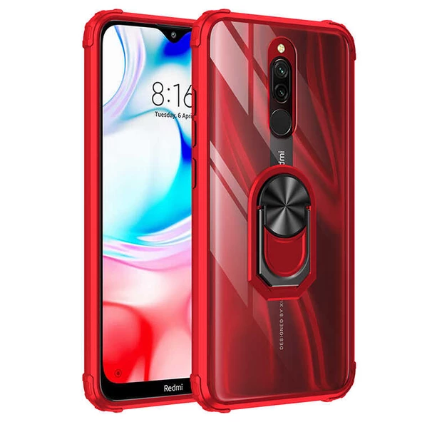Xiaomi Redmi 8A Kılıf Şeffaf Sararmaz Yüzüklü Mola Kapak - 9