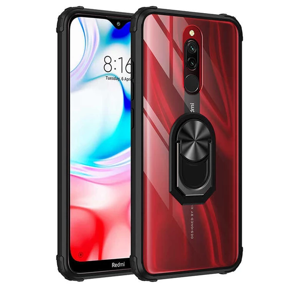 Xiaomi Redmi 8A Kılıf Şeffaf Sararmaz Yüzüklü Mola Kapak - 10
