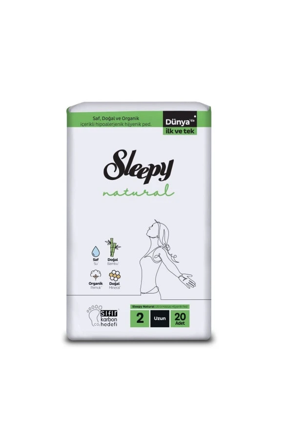 Sleepy Natural Ultra Hassas Hijyenik Ped Uzun 20 Adet Ped - Resim 2
