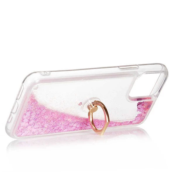 Apple iPhone 11 Pro Kılıf İçi Sıvılı Yüzüklü Kapak - Resim 3