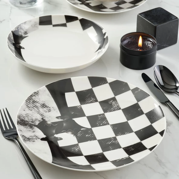 GÜRAL PORSELEN Camelia 4 Parça Sıngle Yemek Takımı Satranç Vezir ürün görseli 1