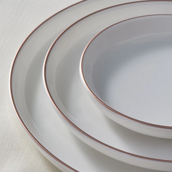 GÜRAL PORSELEN Bilbao 8 Parça 2 Kişilik Bone Yemek Takımı - Copper Bakır - Resim 3