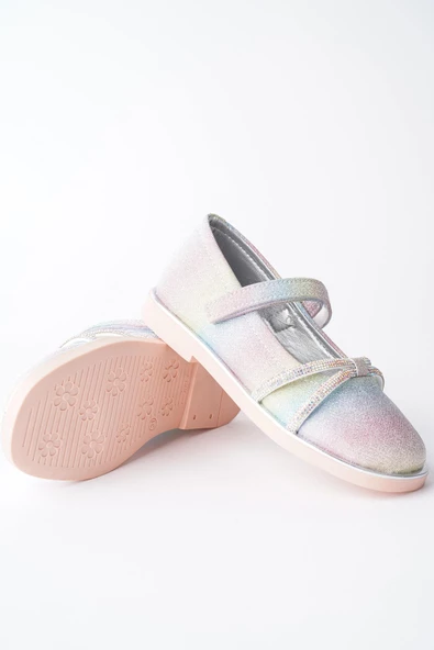 Muggo UNİCORN Garantili Günlük Ortopedik Hafif Taban Taşlı ve Cırtlı Kız Çocuk Babet - 10