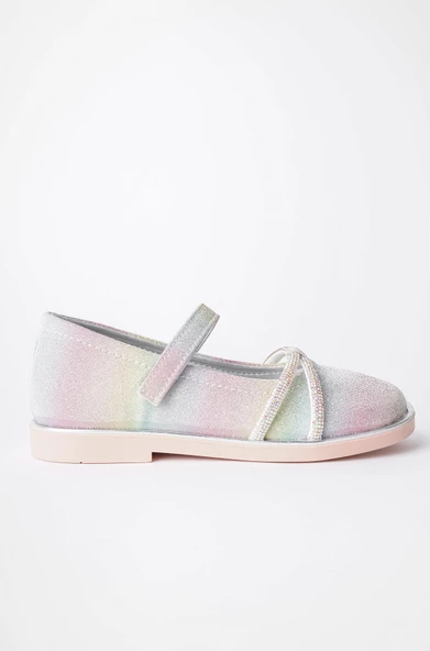 Muggo UNİCORN Garantili Günlük Ortopedik Hafif Taban Taşlı ve Cırtlı Kız Çocuk Babet - 8