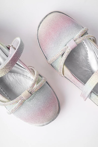 Muggo UNİCORN Garantili Günlük Ortopedik Hafif Taban Taşlı ve Cırtlı Kız Çocuk Babet - 12