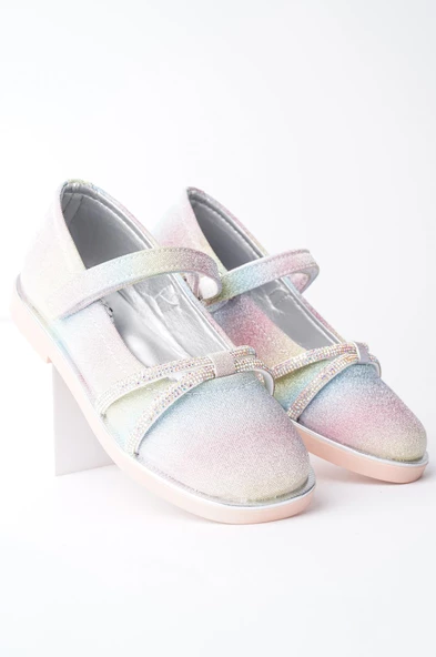 Muggo UNİCORN Garantili Günlük Ortopedik Hafif Taban Taşlı ve Cırtlı Kız Çocuk Babet - 7