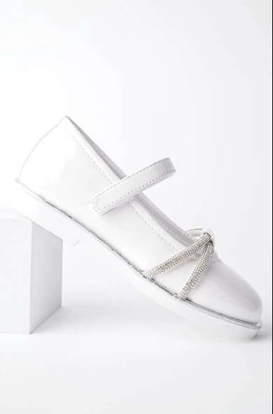 Muggo UNİCORN Garantili Günlük Ortopedik Hafif Taban Taşlı ve Cırtlı Kız Çocuk Babet - 2