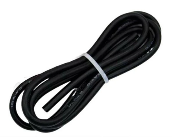 Silikon Kablo Siyah 20 AWG 1 Metre Prob Kablosu