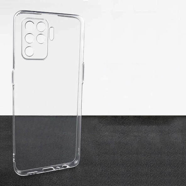 Oppo Reno 5 Lite Kılıf Kamera Korumalı Şeffaf Kapak - 4