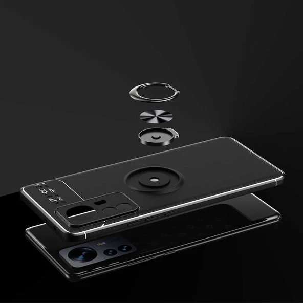 Xiaomi Mi 12 Pro Kılıf Yüzüklü Magnetli Ravel Case Kapak - 6
