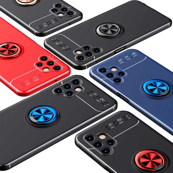 Samsung Galaxy A13 4G Kılıf Yüzüklü Magnetli Ravel Case Kapak - 7