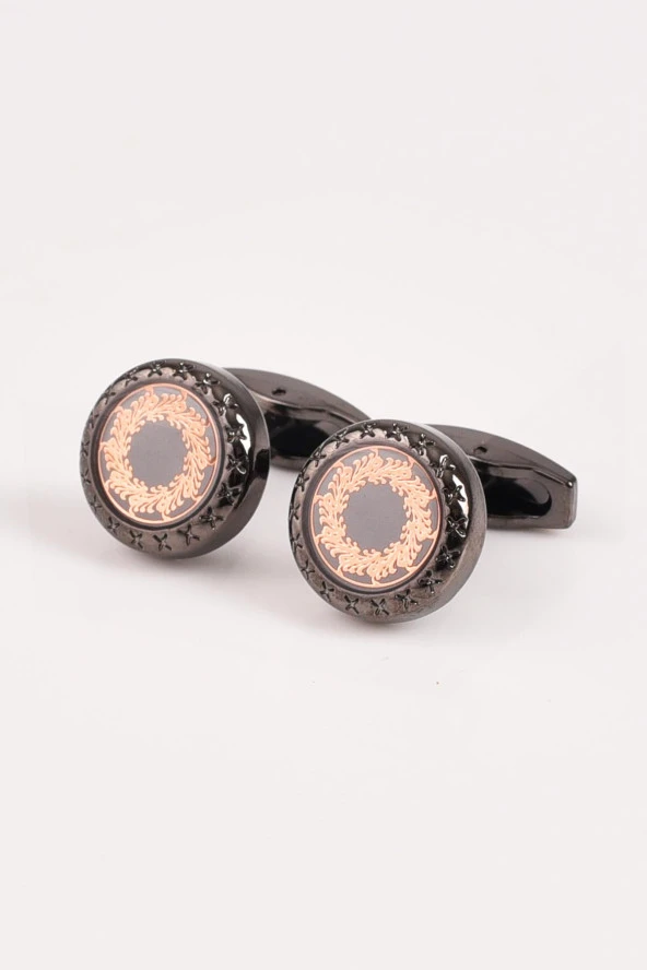 Esgue Siyah Kol Düğmesi & Kravat & Mendil Kutulu Hediye Seti - 2