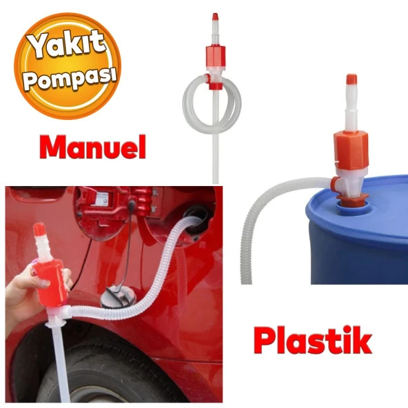 Araba Araç Otomobil Benzin Mazot Su Pompası Yakıt Transfer İkmal Aktarma Plastik Pompa Vak Vak