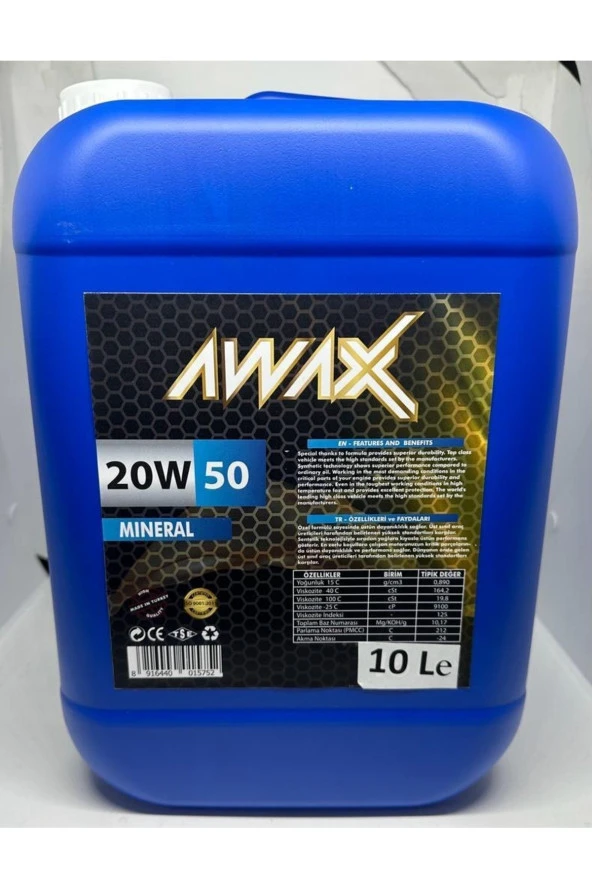 AWAX 20w/50 - 10 Litre MOTOR YAĞI