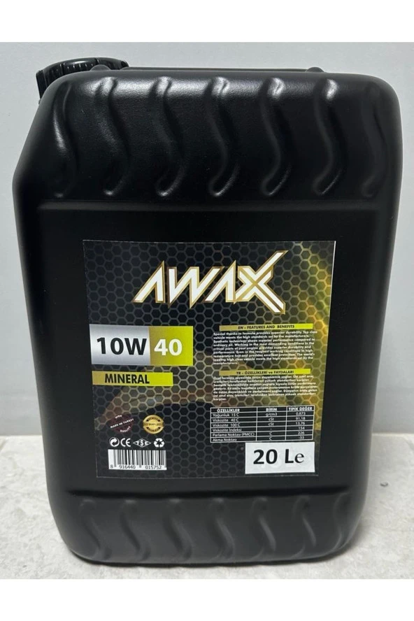 AWAX 10w/40 - 20 Litre MOTOR YAĞI