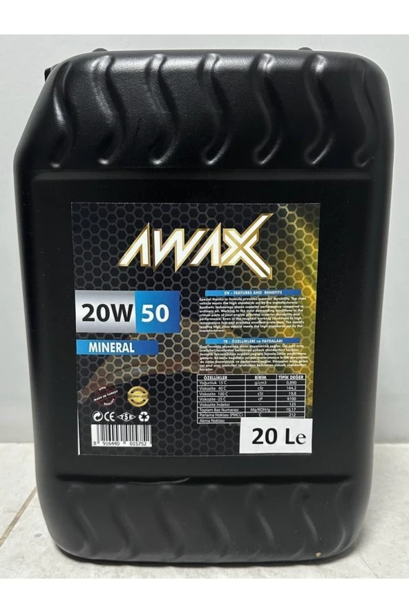 AWAX 20w/50 - 20 Litre MOTOR YAĞI