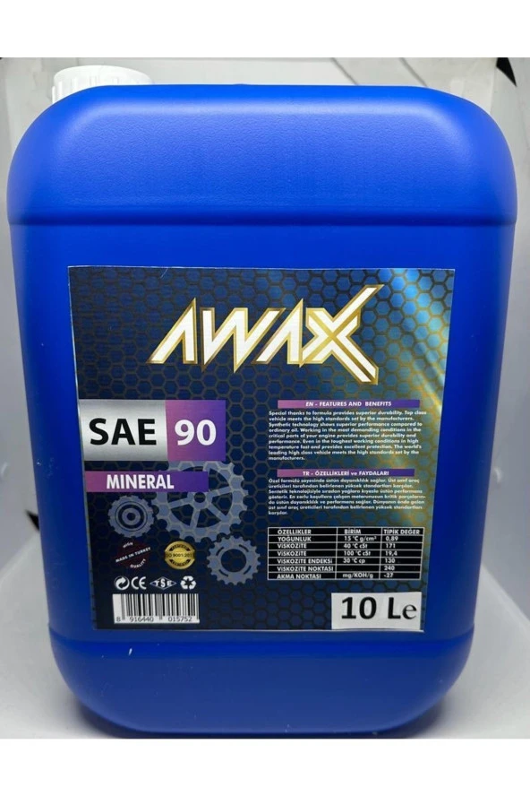 AWAX Sae/90 - 10 Litre DİŞLİ BAKIM VE ASANSÖR YAĞI