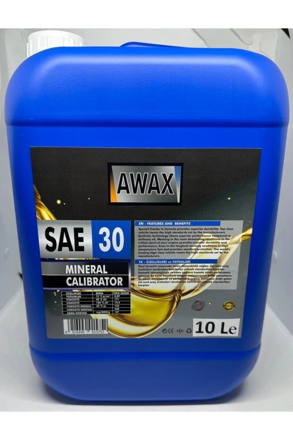 AWAX Sae/30 - 10 Litre MOTORLU TESTERE -ZİNCİR YAĞI