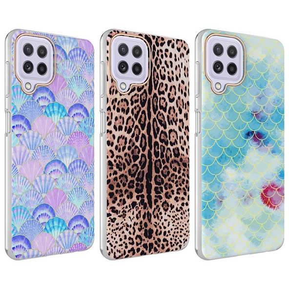 Samsung Galaxy M22 Kılıf Desenli Bella Kapak - Resim 2